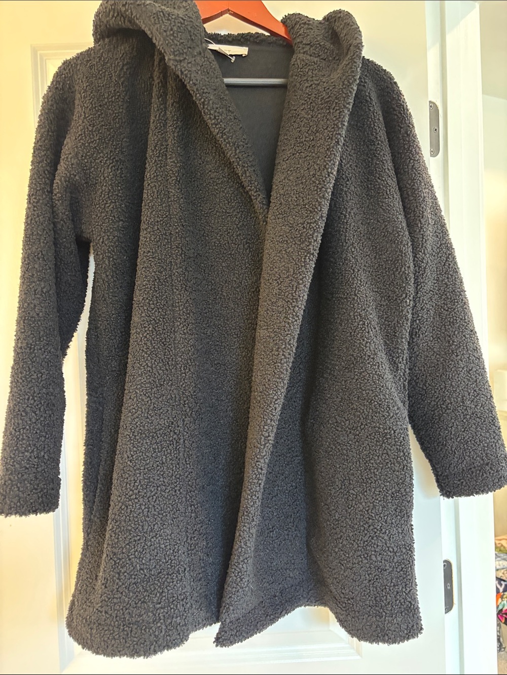 LOFT Hooded Teddy Coat - Black